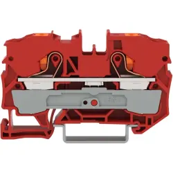 2-wire feed-through terminal, spring-clamp connection, 0.5-16 mm², 1 pole, 57 A, 8 kV, red, 2210-1203
