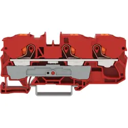3-wire feed-through terminal, spring-clamp connection, 0.5-16 mm², 1 pole, 57 A, 8 kV, red, 2210-1303
