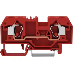 2-wire feed-through terminal, cage clamp, 0.2-10 mm², 1 pole, 57 A, 8 kV, red, 284-903