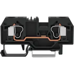 2-wire feed-through terminal, cage clamp, 0.2-10 mm², 1 pole, 57 A, 8 kV, black, 284-905