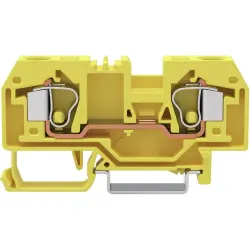 2-wire feed-through terminal, cage clamp, 0.2-10 mm², 1 pole, 57 A, 8 kV, yellow, 284-906