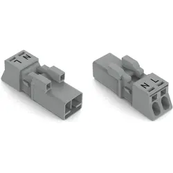 Plug, 2 pole, push-in, 1.5 mm², gray, 890-252/060-000