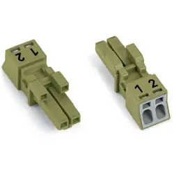 Socket, 2 pole, push-in, 1.5 mm², light green, 890-262