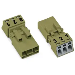 Plug, 3 pole, push-in, 1.5 mm², light green, 890-273