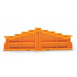 4 level end plate, without print, 7.62 mm thick, gray for terminal block, 727-213