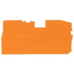 End plate, 1 mm thick, orange for terminal block, 2010-7192