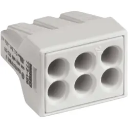 Cable connector, 6 pole, 2.5 mm², clamping points: 6, gray, push-in wire connection, 24 A, 773-496
