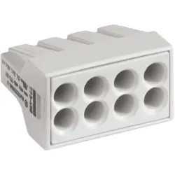 Cable connector, 8 pole, 2.5 mm², clamping points: 8, gray, push-in wire connection, 24 A, 773-498