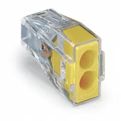 Cable connector, 2 pole, 2.5 mm², clamping points: 2, transparent, push-in wire connection, 24 A, 773-162