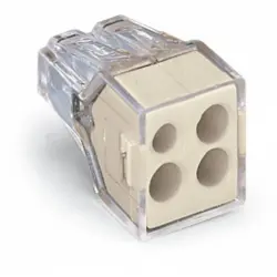 Cable connector, 4 pole, 2.5 mm², clamping points: 4, transparent, push-in wire connection, 24 A, 773-124
