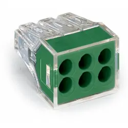 Cable connector, 6 pole, 2.5 mm², clamping points: 6, transparent, push-in wire connection, 24 A, 773-116