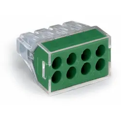 Cable connector, 8 pole, 2.5 mm², clamping points: 8, transparent, push-in wire connection, 24 A, 773-118