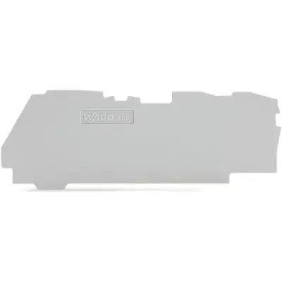 End/Intermediate plate, 1 mm thick, gray for 3 conductor terminals, 2106-1391 - 1