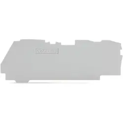 End/Intermediate plate, 1 mm thick, gray for 3 conductor terminals, 2106-1391