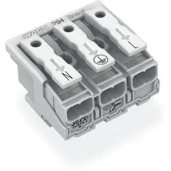Luminaire connection terminal, 3 pole, 0.5-2.5 mm², white, push-in wire connection, 24 A, 294-8093/3025-000