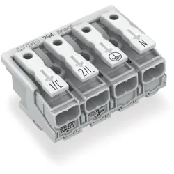 Luminaire connection terminal, 4 pole, 0.5-2.5 mm², white, push-in wire connection, 24 A, 294-8094/4025-000