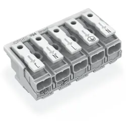 Luminaire connection terminal, 5 pole, 0.5-2.5 mm², white, push-in wire connection, 24 A, 294-8095/5027-000