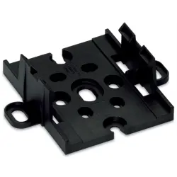 Mounting plate, plastic, black for feed-in and tap-off modules, 772-260
