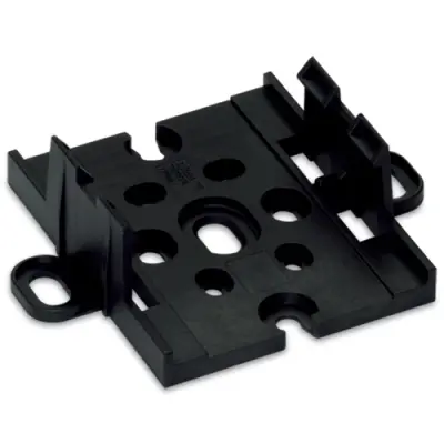Mounting plate, plastic, black for feed-in and tap-off modules, 772-260 - 1