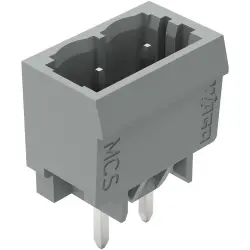 Pin header, 2 pole, pitch 5 mm, straight, gray, 231-132/001-000