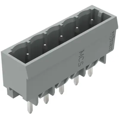 Pin header, 5 pole, pitch 5 mm, straight, gray, 231-135/001-000 - 1
