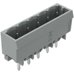 Pin header, 5 pole, pitch 5 mm, straight, gray, 231-135/001-000