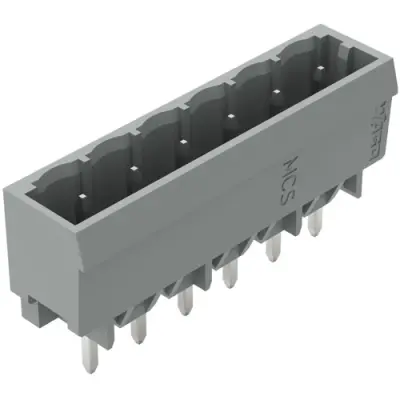 Pin header, 6 pole, pitch 5 mm, straight, gray, 231-136/001-000 - 1