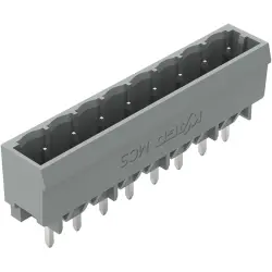 Pin header, 8 pole, pitch 5 mm, straight, gray, 231-138/001-000