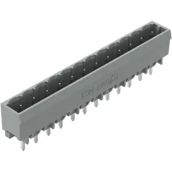 Pin header, 12 pole, pitch 5 mm, straight, gray, 231-142/001-000