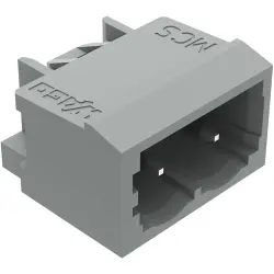 Pin header, 2 pole, pitch 5 mm, angled, gray, 231-432/001-000