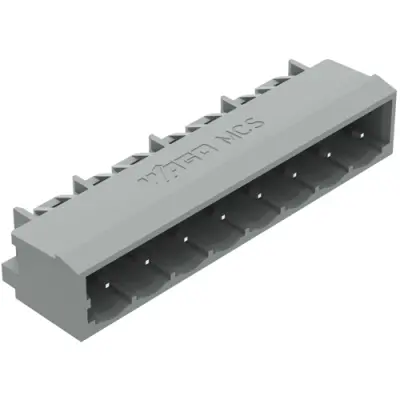 Pin header, 8 pole, pitch 5 mm, angled, gray, 231-438/001-000 - 1