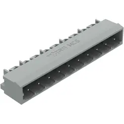 Pin header, 10 pole, pitch 5 mm, angled, gray, 231-440/001-000