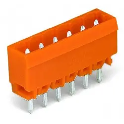 Pin header, 5 pole, pitch 5.08 mm, straight, orange, 231-335/001-000