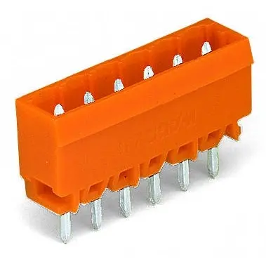 Pin header, 16 pole, pitch 5.08 mm, straight, orange, 231-346/001-000 - 1