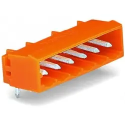 Pin header, 12 pole, pitch 5.08 mm, angled, orange, 231-542/001-000