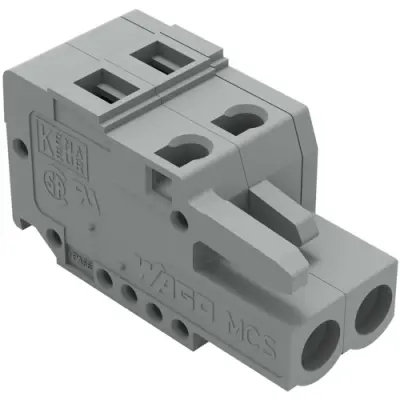 Socket header, 2 pole, pitch 5 mm, angled, gray, 231-102/026-000 - 1