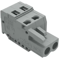 Socket header, 2 pole, pitch 5 mm, angled, gray, 231-102/026-000