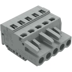 Socket header, 6 pole, pitch 5 mm, angled, gray, 231-106/026-000