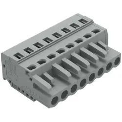 Socket header, 8 pole, pitch 5 mm, angled, gray, 231-108/026-000
