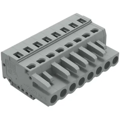 Socket header, 8 pole, pitch 5 mm, angled, gray, 231-108/026-000 - 1