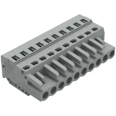 Socket header, 10 pole, pitch 5 mm, angled, gray, 231-110/026-000 - 1