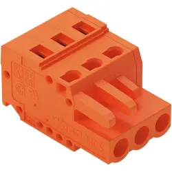 Socket header, 3 pole, pitch 5.08 mm, angled, orange, 231-303/026-000