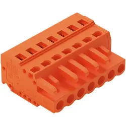 Socket header, 7 pole, pitch 5.08 mm, angled, orange, 231-307/026-000