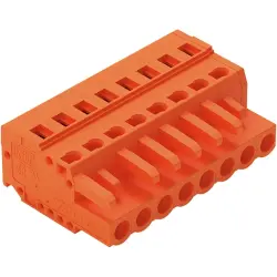 Socket header, 8 pole, pitch 5.08 mm, angled, orange, 231-308/026-000