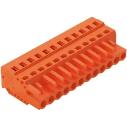 Socket header, 12 pole, pitch 5.08 mm, angled, orange, 231-312/026-000