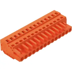 Socket header, 14 pole, pitch 5.08 mm, angled, orange, 231-314/026-000