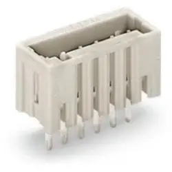 Pin header, 6 pole, pitch 2.5 mm, straight, light gray, 733-336