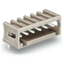 Pin header, 3 pole, pitch 2.5 mm, angled, light gray, 733-363