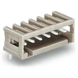 Pin header, 6 pole, pitch 2.5 mm, angled, light gray, 733-366