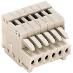 Socket header, 3 pole, pitch 2.5 mm, angled, light gray, 733-103